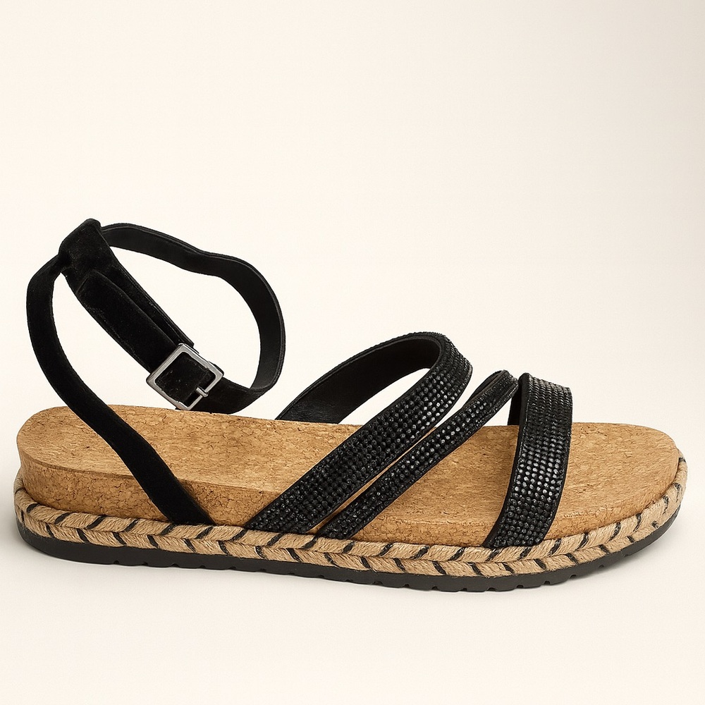 Kelly & Katie Black Espadrille Sandals